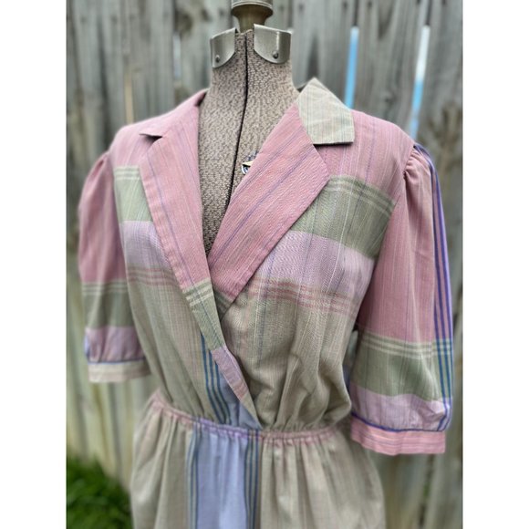 Vintage 70's Kathy J Women's Plaid House Dress Union Made - Picture 2 of 8